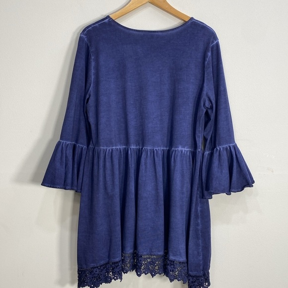 Indigo Threads Boho Washed Babydoll Blouse - Picture 6 of 11